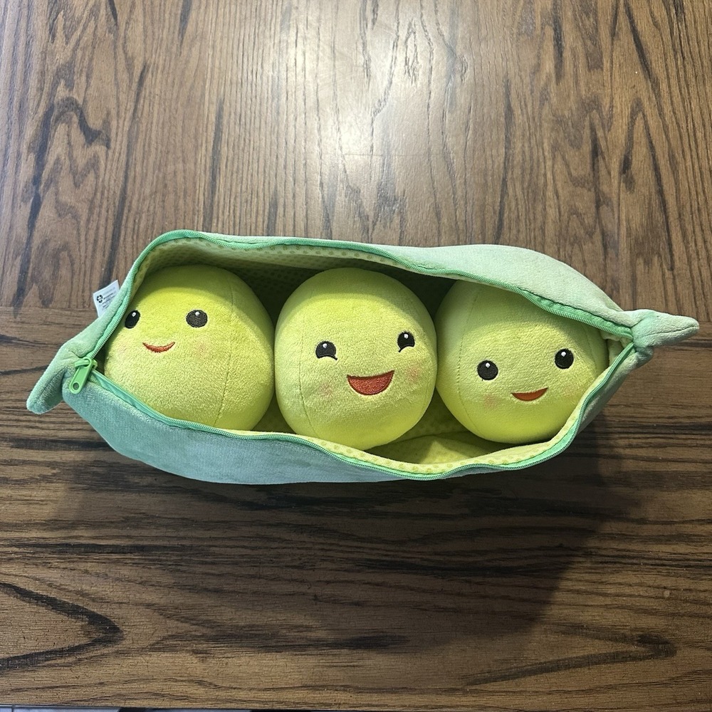 Disney Store Three Peas In A‎ Pod Stuffed Plush Toy Story Zipper Pea Pod 19"